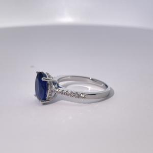 Anillo de Cóctel Tianyu Gems con Circonita Azul Chapado en Cobre Vintage, Joyería Retro de Moda para Mujer - Product Image 3