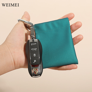 WEIMEI Custom Cheap Ring Plastic <b>Envelop</b> Flap Canvas Black Velvet Microfiber Jewelry Pouch Box and Pouch <b>White</b> With Logo Custom - Product Image 2