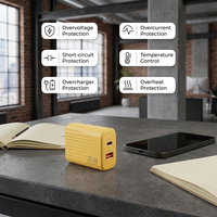 Cantell Cargador de pared USB 2A Puerto USB A + C Adaptador de enchufe de alimentación Cargador de teléfono rápido Carga de bloque para teléfono móvil