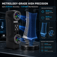 Pemindai 3D Laser Biru Multi-Garis Presisi Tinggi 0.03mm yang Dapat Disesuaikan, Kecepatan Tinggi, Genggam, untuk Pemodelan Industri, Otomotif, dan Mekanik