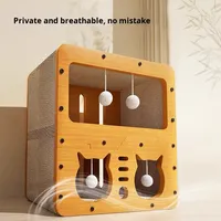 Maison pour chat intégrée durable sans perte de cheveux Cadre d'escalade vertical quatre saisons Jouet pour chat en bois massif résistant aux rayures