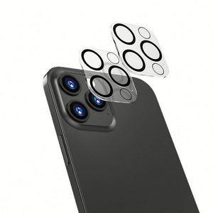 Protecteur d'objectif en verre trempé imprimé en sérigraphie 3D avec base jaune, coque arrière rigide pour caméra pour iPhone 14 Pro / iPhone 15 - Product Image 6
