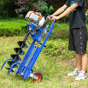 Small <b>Gasoline</b>-Powered Tree Planting Fertilizing Hole Drilling Pile Driving Machine Trolley for Small Scale Mining Drilling Rig - Product Image 6