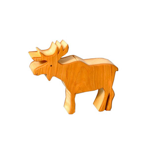 나무 무스 동전 돼지 저금통 저축 은행 어린이를위한 동물 돈 상자 아기 소년과 소녀 돈 은행 - Product Image 1