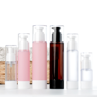 1 oz 15 30 50 100 ml rose brun dépoli bouteille sans air en plastique PP pompe à lotion et bouteilles de pulvérisation cosmétique emballage