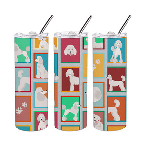 Tumbler Sottile in Acciaio Inossidabile con Motivo Barboncino Bianco Standard - Product Image 3