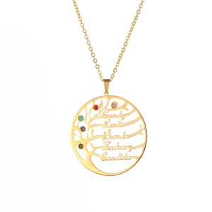 <span class=keywords><strong>Collier</strong></span> avec nom en acier inoxydable <span class=keywords><strong>Arbre</strong></span> <span class=keywords><strong>de</strong></span> <span class=keywords><strong>vie</strong></span> CAIOOCHE avec pierre <span class=keywords><strong>de</strong></span> naissance et lettre <span class=keywords><strong>Collier</strong></span> personnalisé - Product Image 5