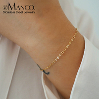 Bracelet chaîne en acier inoxydable plaqué or fin multi-couches tendance eManco pour unisexe