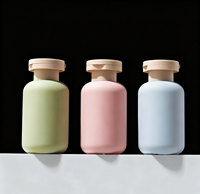 Bouteille de gel douche ronde en plastique, lotion pour le corps, désinfectant pour les mains, shampoing, détergent liquide, sérum pour la peau, bouteille de lotion à presser en HDPE