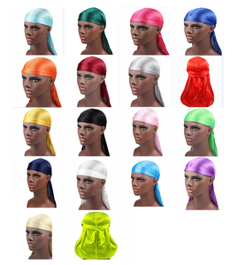 Wholesale Satin <strong>Durags</strong> 360 Waves Long Tail Durag Hombre Wide Straps Men Women Silky Durag - Product Image 4