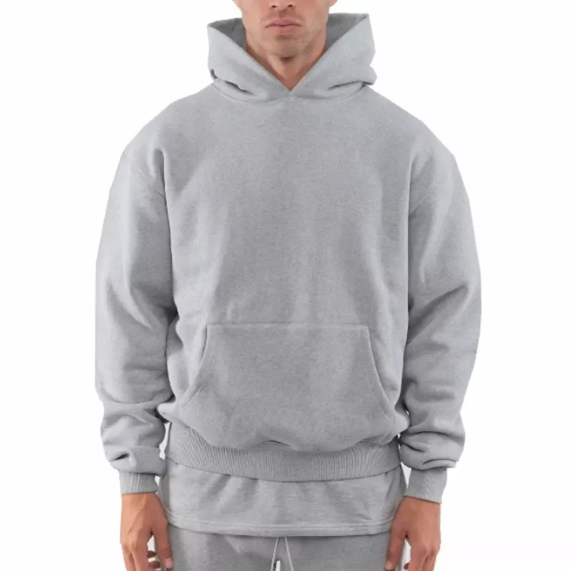 HD821 men high quality cotton thick heavy french terry pullover hoodie custom drop shoulder fleece oversized hoodie