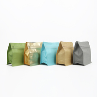 Recyclebare Custom Vlakke Bodem Aluminiumfolie Plastic Ziplock Koffiezakken Rits Koffie Verpakking Tassen Koffie Zakje Met Ventiel