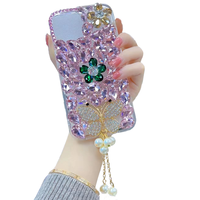 Étui de téléphone portable fait main avec cristaux de luxe et diamants 3D pour iPhone 11 12 13 14 15 16 17 Plus Pro Max