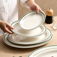 Offre Spéciale assiette à dîner personnalisée multi-tailles assiette à manger en porcelaine domestique assiettes à vaisselle en céramique de Style impression