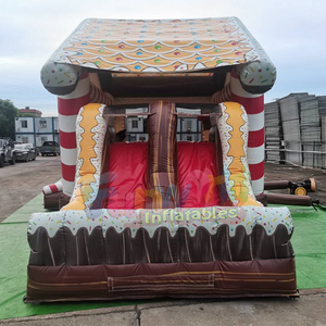 Xmas outdoor holiday bouncer kids bouncy <b>castle</b> gingerbread inflatable <b>bounce</b> house and slide combo - Product Image 3