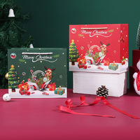 Tas Kado Natal Tas Kertas dengan Pegangan Merah Hijau Selamat Natal Tas Kemasan Hadiah Mewah untuk Liburan Grosir Pabrik