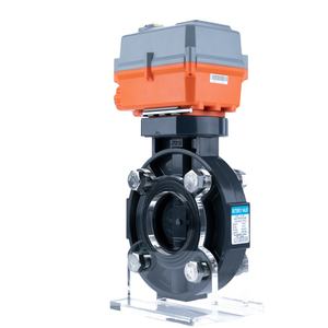 工业4英寸电动蝶阀高温水聚氯乙烯聚丙烯UPVC电动空气控制 - Product Image 1