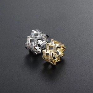 Vintage Woven Cuban <b>Ring</b>, Punk Thick Chain Men's and Women's <b>Couple</b> <b>Ring</b> - Product Image 1