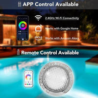 Lampu Kolam Renang Lampu Bawah Air Pengganti RGBW Remote APP Panel Tersembunyi Ultra Tipis untuk Air Mancur Fitur Air Akuarium Mata Air Panas