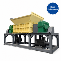 Déchiqueteur industriel automatique à double arbre à couple élevé pour le recyclage de palettes en bois et de paille, 800 kg/h~1500 kg/h, aluminium