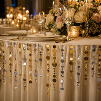 Chaîne de sequins ronds mélangés or et argent de 20 m par rouleau pour la décoration de fond de scène, de rideaux de porte, de mariages et d'anniversaires