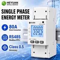Compteur d'énergie numérique multifonctionnel intelligent Heyuan IOT électronique monophasé 60A avec affichage numérique