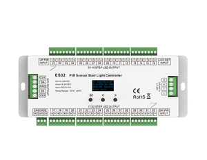 Controlador LED para Escaleras SKYDANC 5-24VDC 32CH, Sensor Láser o Sensor de Movimiento PIR, Regulador de Luz para Escaleras, Control de Iluminación de Escaleras <span class=keywords><strong>ES32</strong></span> - Product Image 5