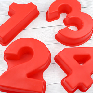 Hot Sale 10 Inch 9 Pieces Large Size <strong>Number</strong> Moulds Baking Forms Silicone <strong>Number</strong> Silicone <strong>Model</strong> - Product Image 2
