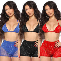 Conjunto de mujer superventas estilo HO 2024, conjunto de sujetador de Bikini pequeño y pantalones cortos