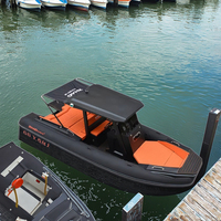 Bateau pneumatique semi-rigide RIB750 au design moderne avec système de direction à console centrale, bateau pneumatique rigide à vendre