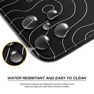 XVX Großes Gaming-Mauspad für Schreibtisch Schwarz-Weiß Topografisch XXL 35,4x15,7 Zoll Wasserdicht Rutschfeste Faserbasis Schreibtischunterlage - Product Image 4