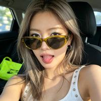 Nouvelles Lunettes de Soleil Tendance pour Femme, de Marque Designer, Petites Montures Oeil de Chat en Acétate avec Détails Rivets, Style Rétro Streetwear