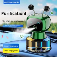 Diffuseur de parfum ultrasonique LED Pixel Expression AI pour voiture, rechargeable, ornement aromatique pour tableau de bord, démarrage et arrêt automatiques