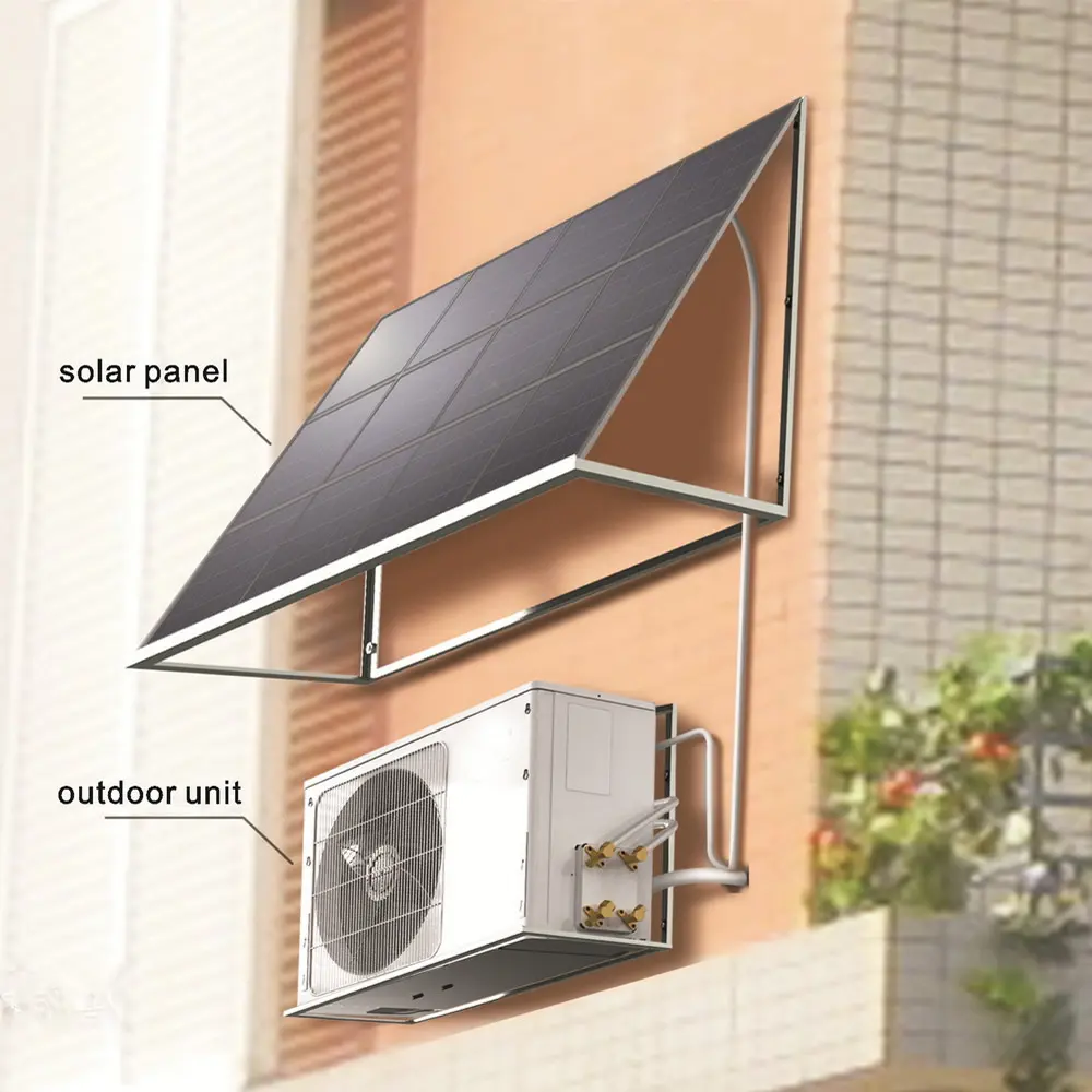 Split solare alimentato 12000Btu 18000Btu 24000Btu Dc ibrido Inverter Mini AC Unit sistema di aria condizionata
