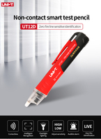 Detector de voltaje CA UT12D, probador de bolígrafo sin contacto, Sensor eléctrico, medidor de voltaje de 24-1000V, lápiz de prueba de corriente, alarma, unidad de luz LED