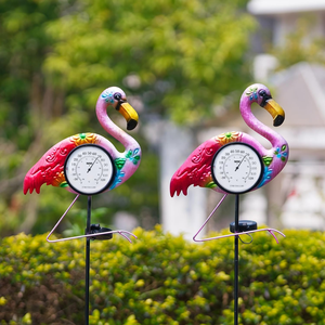 Thermomètre d'extérieur Art <span class=keywords><strong>Deco</strong></span> Flamingo avec piquet de <span class=keywords><strong>jardin</strong></span> en métal et fonction de suspension artisanale imperméable pour le <span class=keywords><strong>jardin</strong></span> - Product Image 4