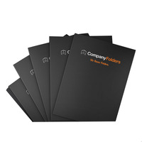 Papel negro A4 tamaño carta carpetas de archivos de documentos carpetas de presentación de empresa personalizadas con bolsillos y ranura para tarjeta de visita