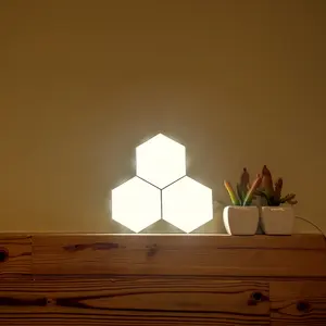 Настенный светодиодный светильник с Сотами, 3 упаковки, сенсорный шестигранный квантовый светодиодный настенный светильник для ночи