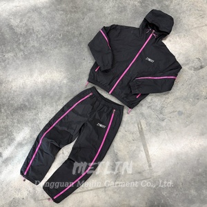 OEM Factory Custom All Zip <b>up</b> Waterproof Nylon Lightweight Sweatsuit Jogging Suit Nylon Tracksuit Windbreaker Set - Product Image 2