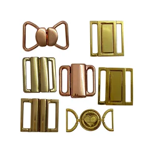 Custom Eco-friendly Durable Metal Lingerie Slider Clasp Bra Buckles For Underwear Swimwear Accessories