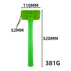 <span class=keywords><strong>Maillet</strong></span> en <span class=keywords><strong>caoutchouc</strong></span> vert transparent 390G avec manche en plastique pour l'installation de carreaux, l'assemblage de meubles en bois, le bricolage et la pose de revêtements de sol – Outil à main - Product Image 3