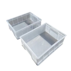 White Plastic <b>Storage</b> <b>Box</b> Rectangle <b>Stackable</b> PP Material Garage Use Turnover Basket Neatening <b>Storage</b> Organizer - Product Image 2