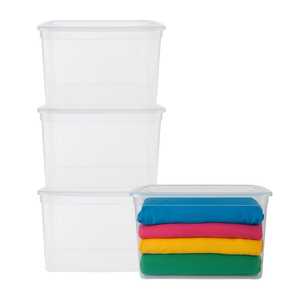 Contenitore Multiuso 56x38.5x29 Cm 43 Litri Trasparente Con Chiusura A Scatto Per Lavanderia E Organizzazione - Product Image 6