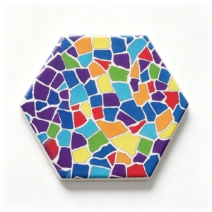 Lot <span class=keywords><strong>de</strong></span> sous-verres hexagonaux en céramique personnalisables par impression UV, motif mosaïque, absorbants et réutilisables, pour la maison (vente en gros) - Product Image 2