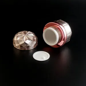 Brown Acrylic Jar For Moisturizer 50ml Face Cream Container Champagne Jar