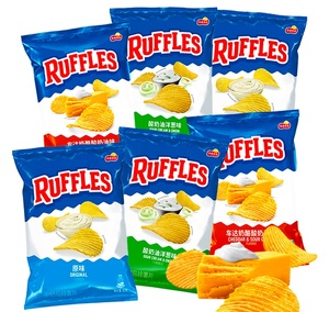 Chips <span class=keywords><strong>Ruffles</strong></span> Sabor a Cebolla y Yogur, Sabor a Queso Cheddar y Crema Agria, 82g, Bocadillos Exóticos - Product Image 5