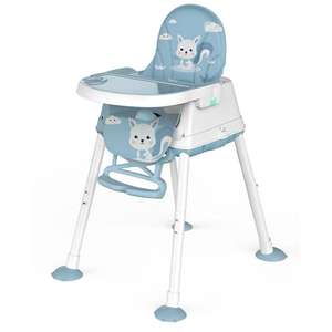 Современный детский стульчик для кормления 4-в-1 на колесиках с функциями безопасности, возможностью крепления к взрослому, для детей от 6 месяцев до 3 лет, пластиковый, для кухни и больниц - Product Image 5