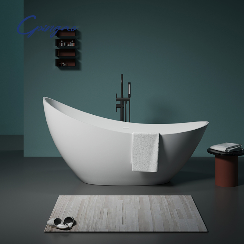 Artificial White Stone Bathtub Slate Texture