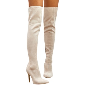 Botas Altas hasta la Rodilla Otoño-Invierno 2025 con Cierre de Cremallera y Lateral Elástico, Estilo Europeo y Americano - Product Image 5