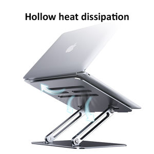 Boneruy <span class=keywords><strong>Support</strong></span> ergonomique ventilé et flexible <span class=keywords><strong>pour</strong></span> ordinateur <span class=keywords><strong>portable</strong></span>, <span class=keywords><strong>support</strong></span> de téléphone pliable et robuste <span class=keywords><strong>pour</strong></span> bureau, compatible avec les ordinateurs portables et les téléphones. - Product Image 4